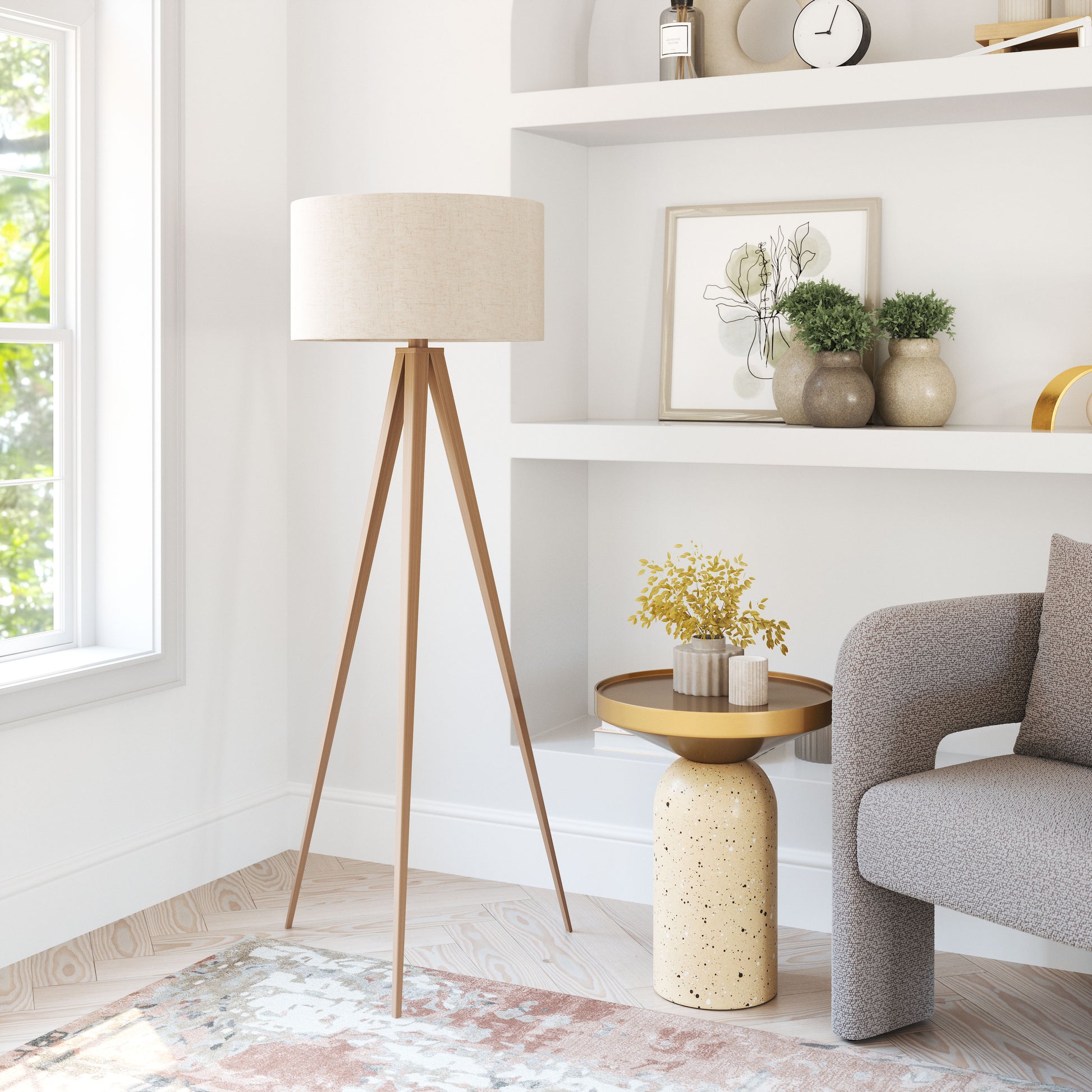 Imperial Floor Lamp Beige & Natural - 8