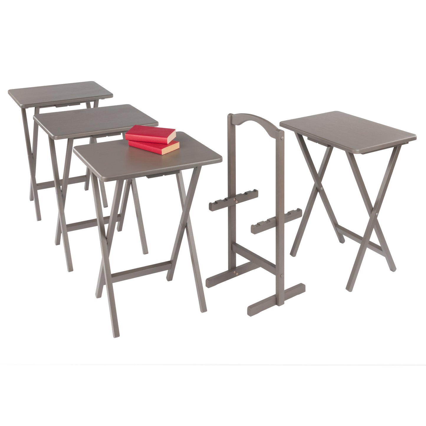 Alex 5-Pc Snack Table Set, Oyster Gray