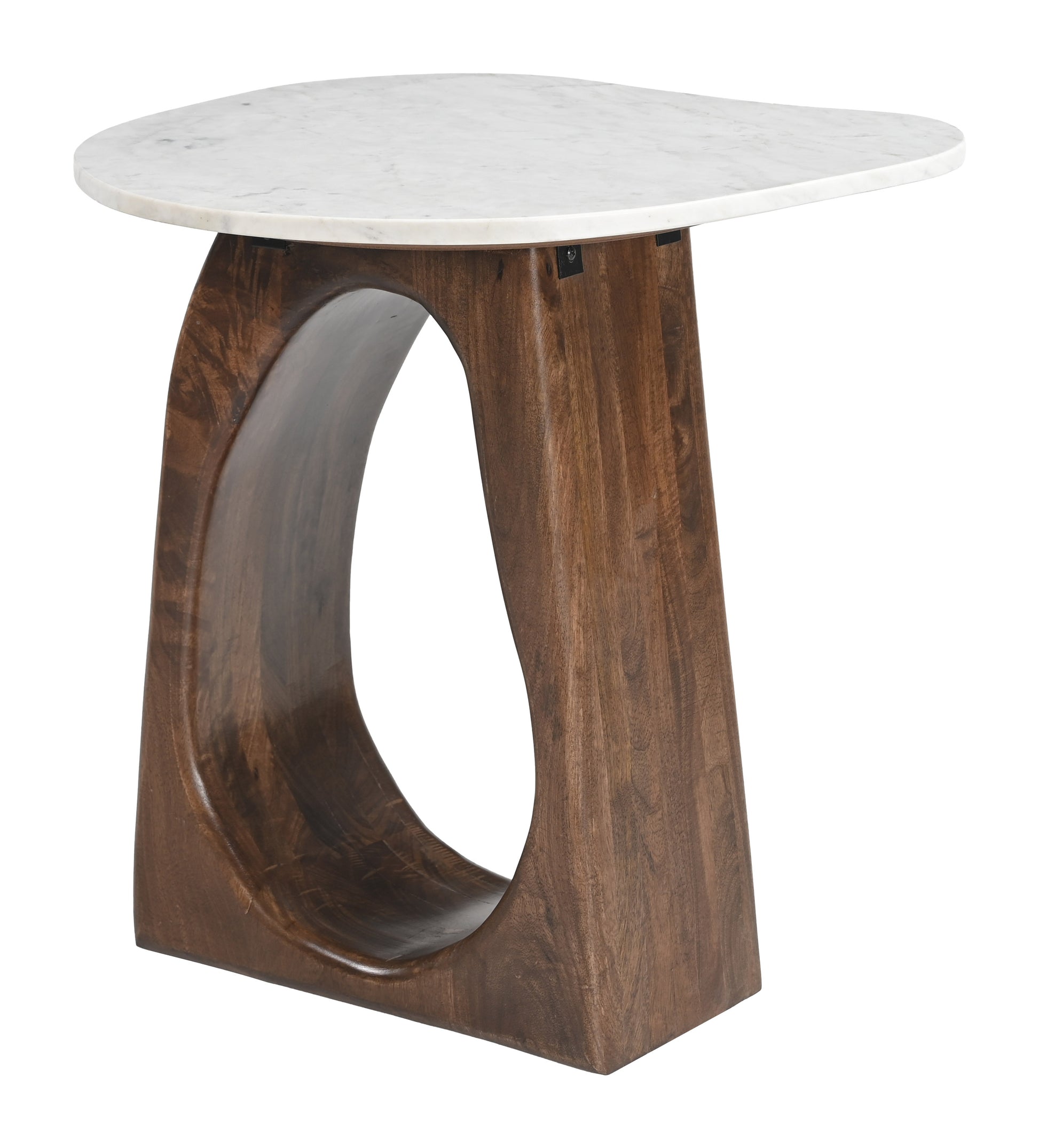 Vara Side Table White & Walnut - 5