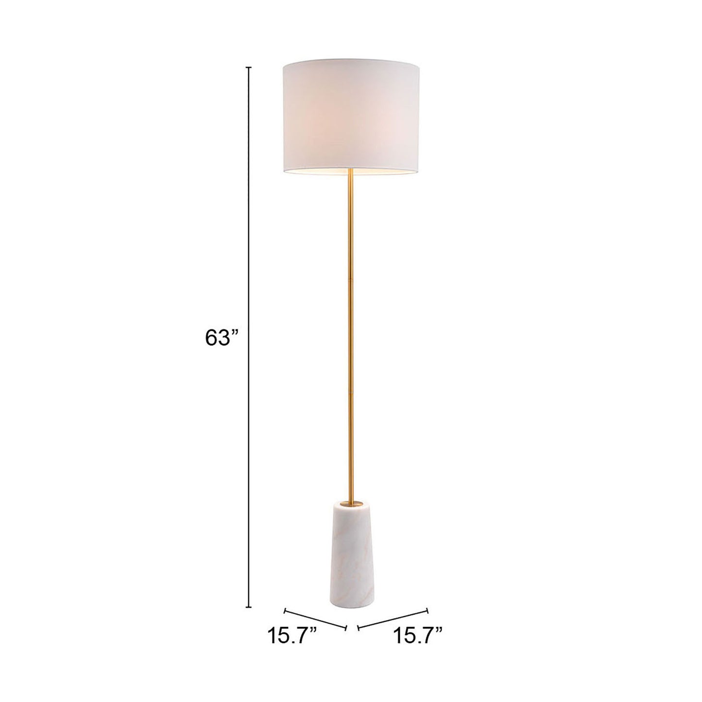 Titan Floor Lamp White & Brass