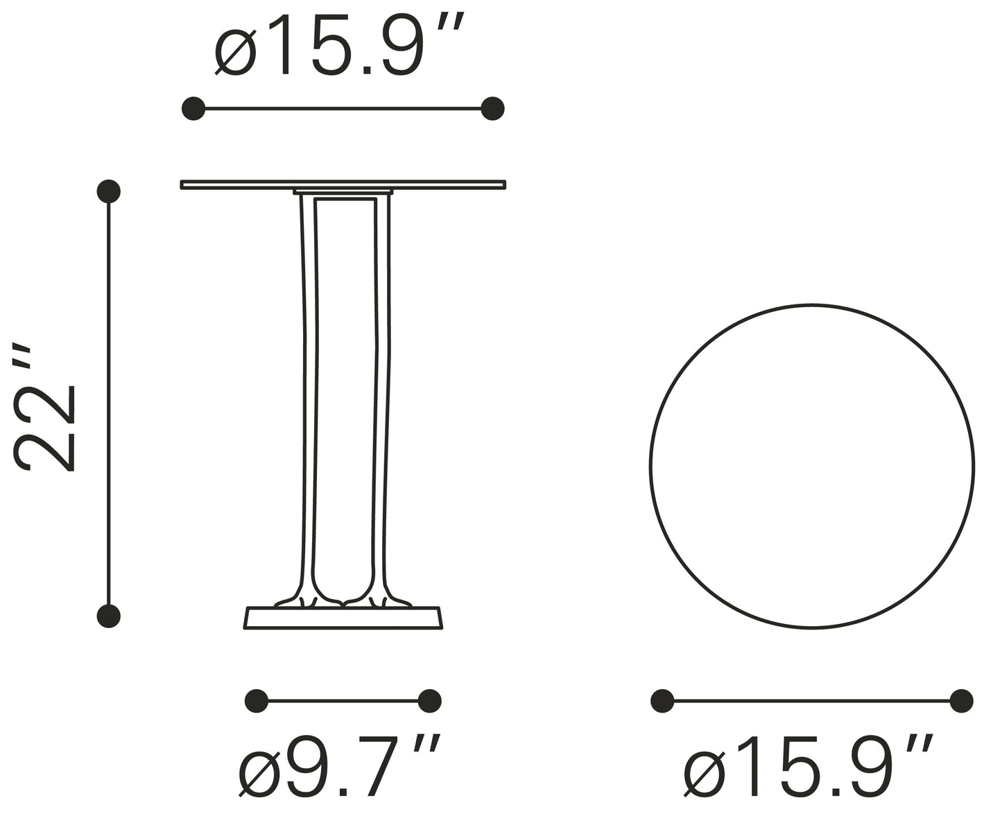 Grisham Side Table Gold
