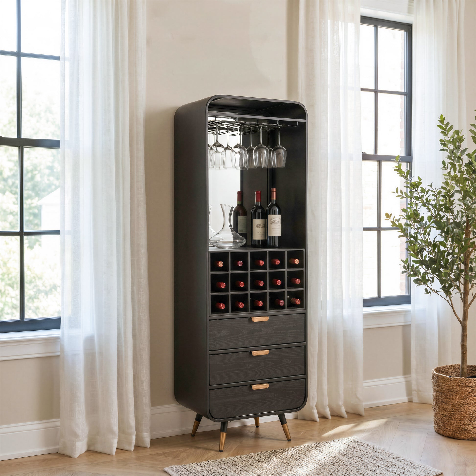 Magara Bar Cabinet Black - 9