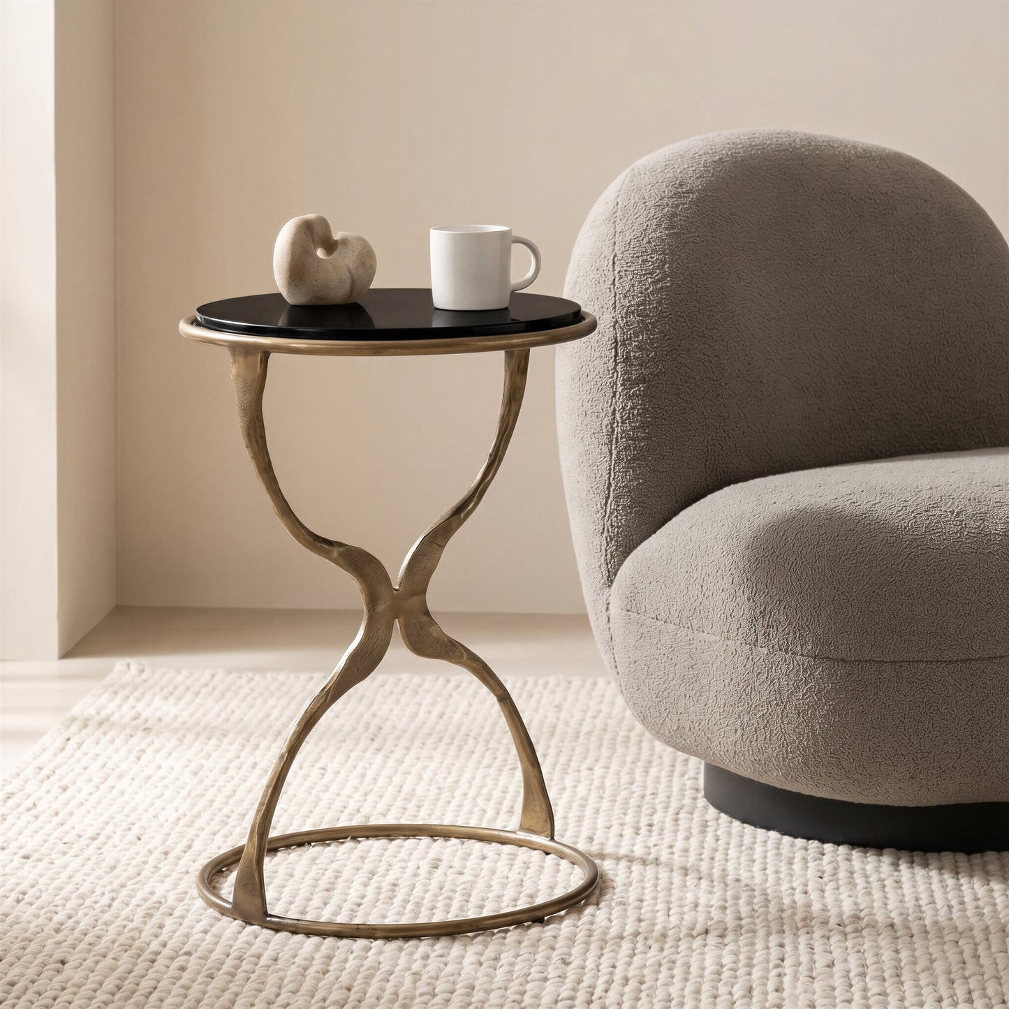 Tempus Accent Table Black & Brass - 7
