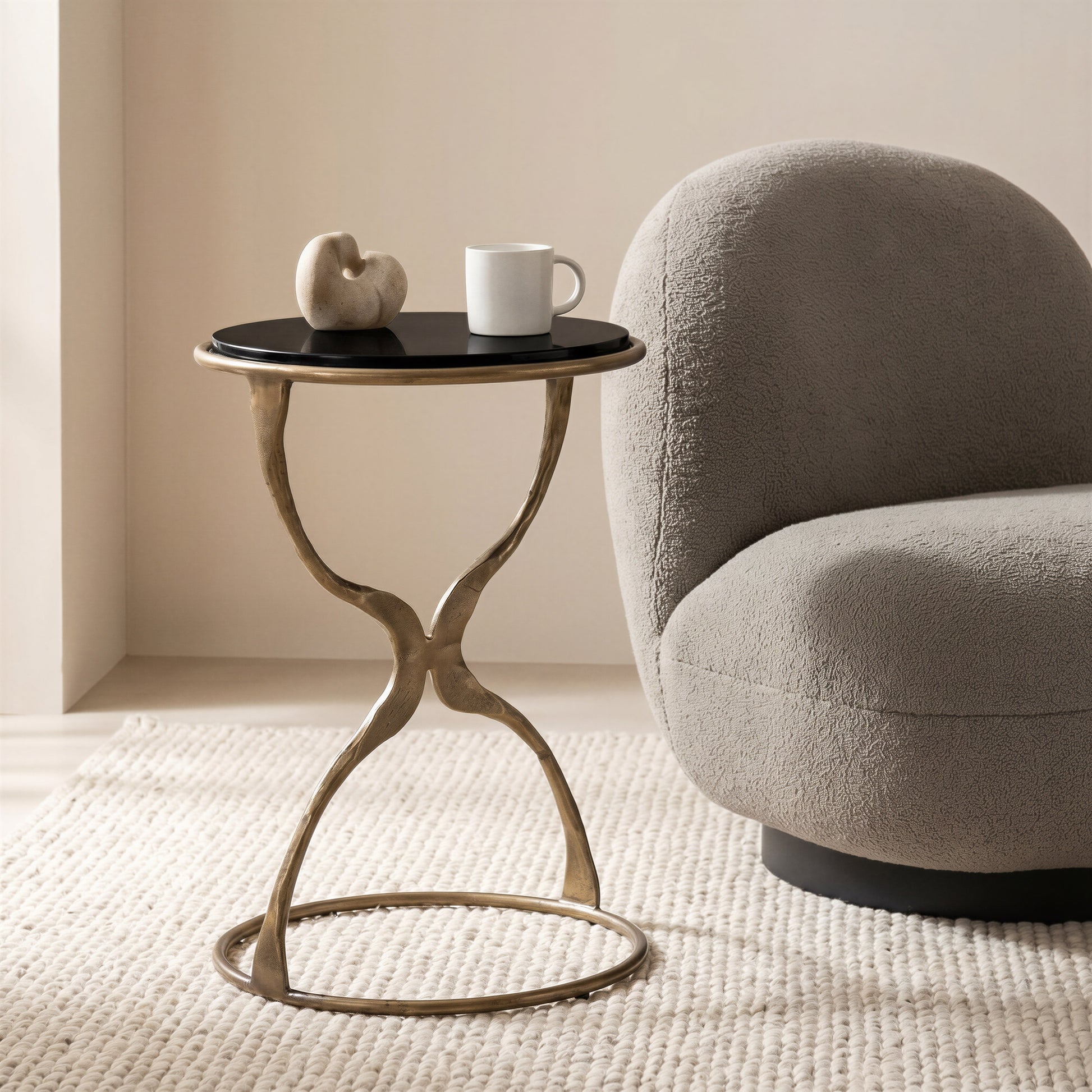 Tempus Accent Table Black & Brass - 7