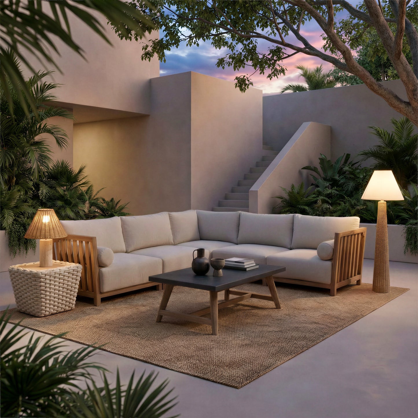 Antul Coffee Table White & Natural - 7