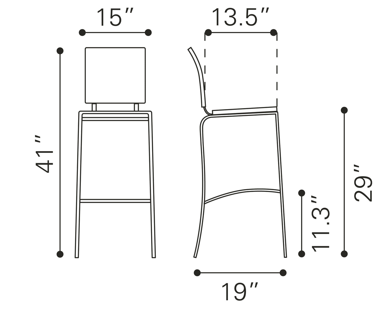 Criss Cross Barstool (Set of 2) White
