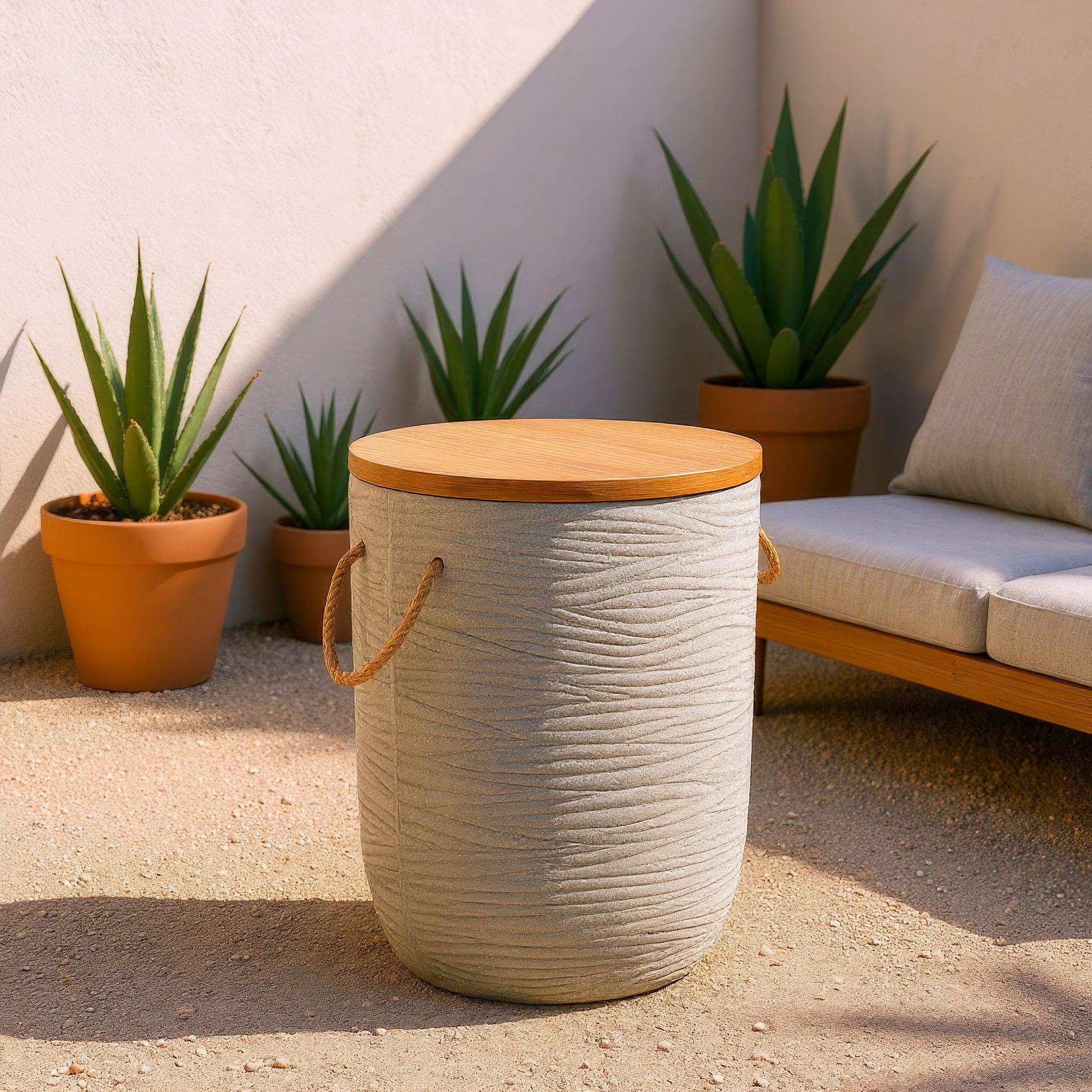 Biban Side Table Natural & Gray - 8