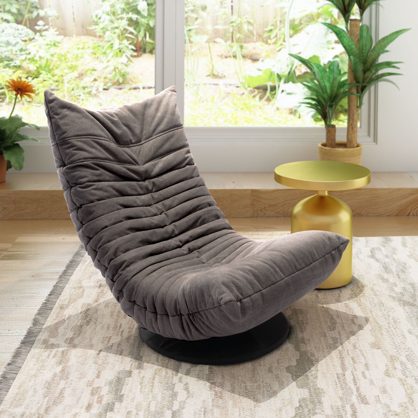 Down Low Swivel Chair Gray