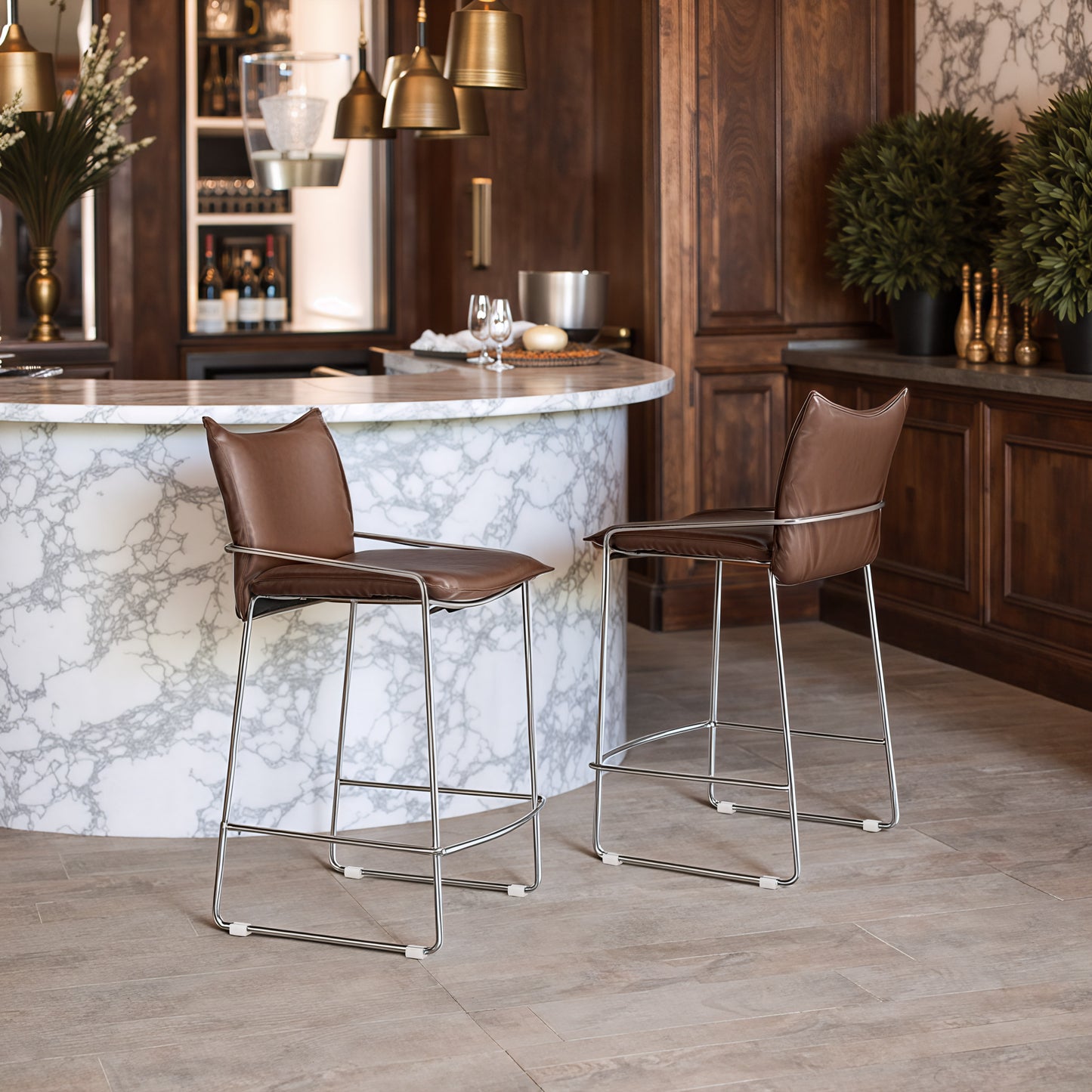 Pola Counter Stool Brown - 8