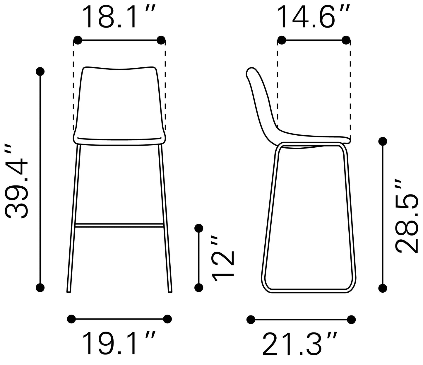 Smart Barstool (Set of 2) Ivory