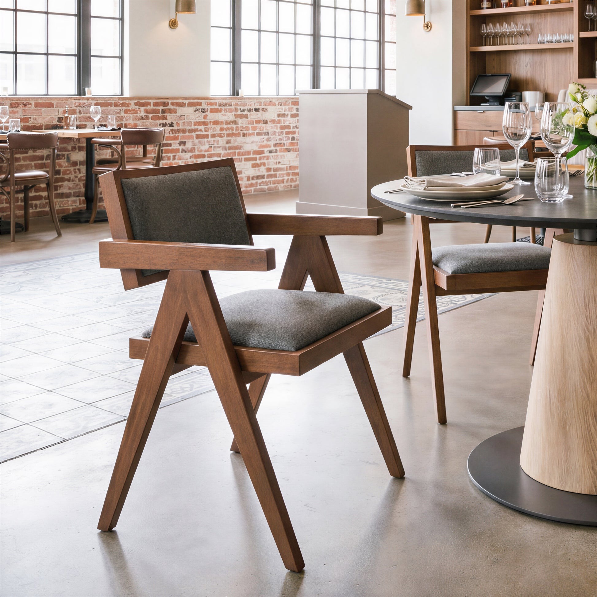Delhi Dining Chair (Set of 2) Gray & Walnut - 9