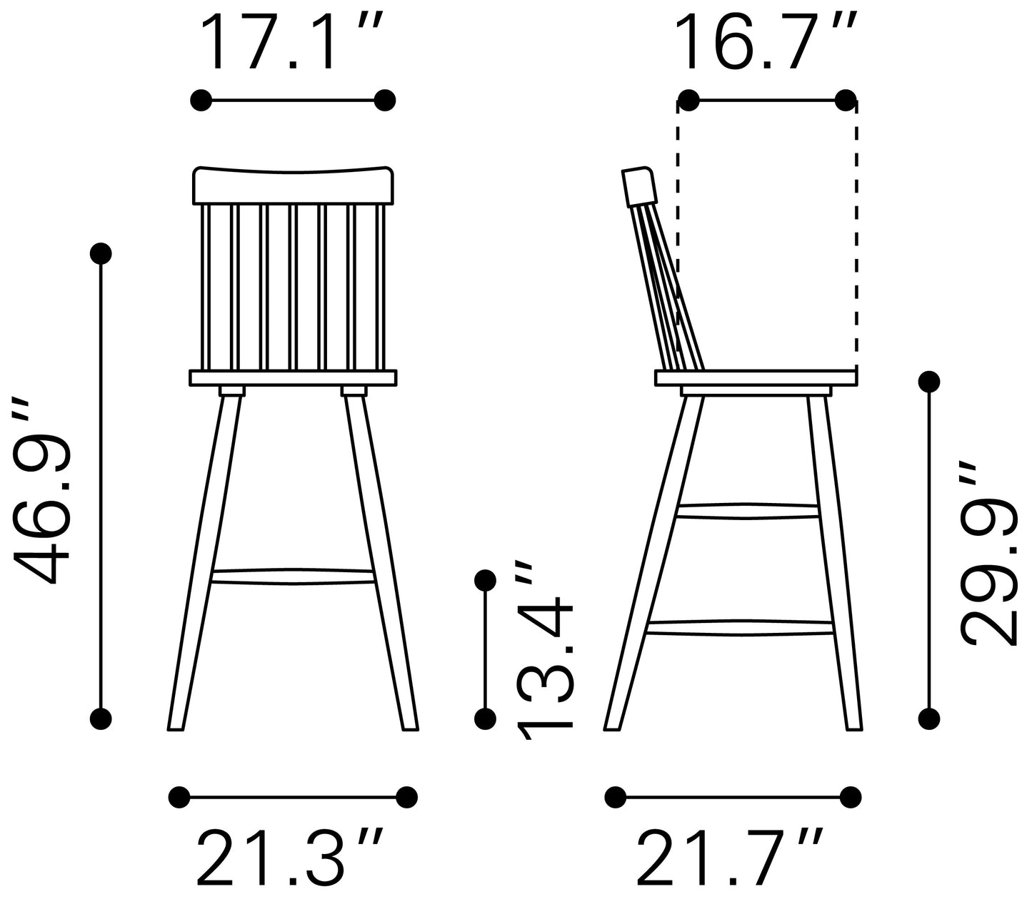 Ashley Barstool (Set of 2) Black