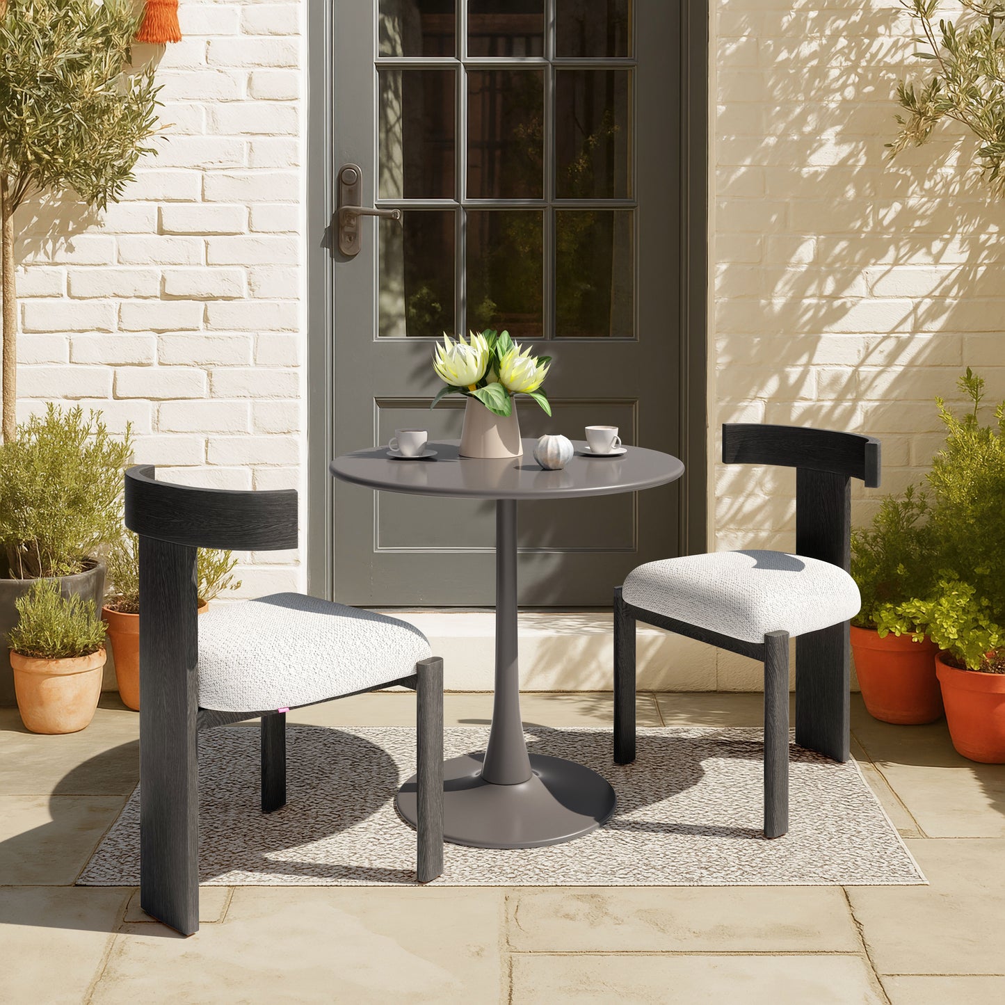 Tiana Dining Chair Black & Beige - 9