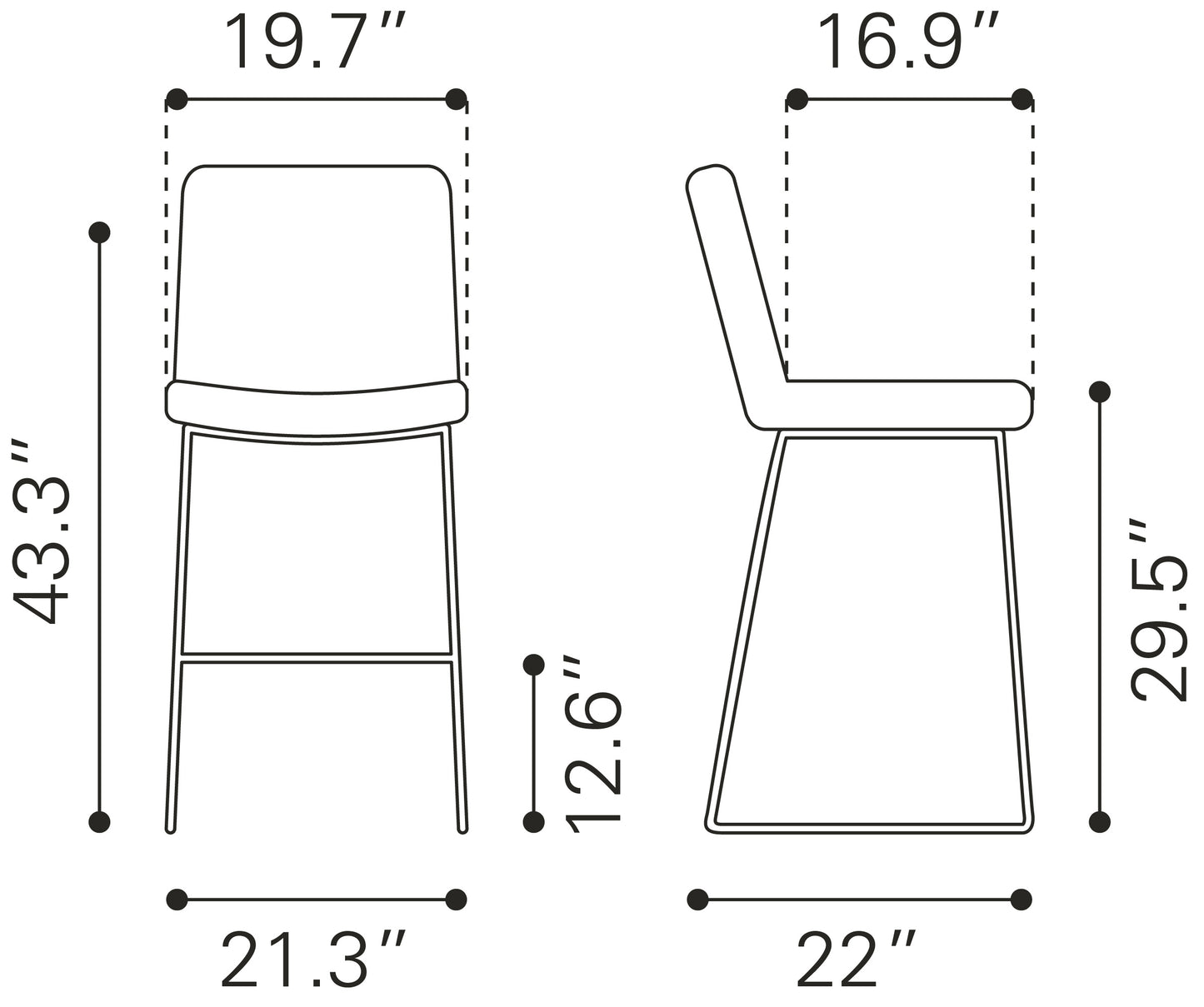 Mode Barstool (Set of 2) White