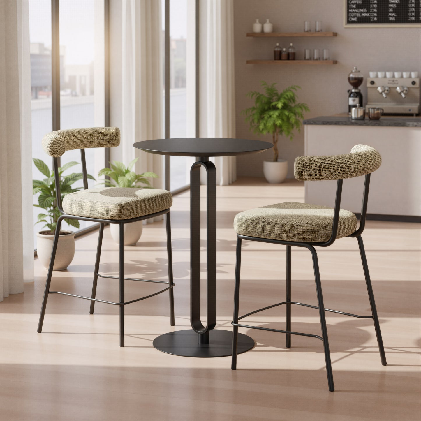 Kede Counter Stool Green Tweed - 10