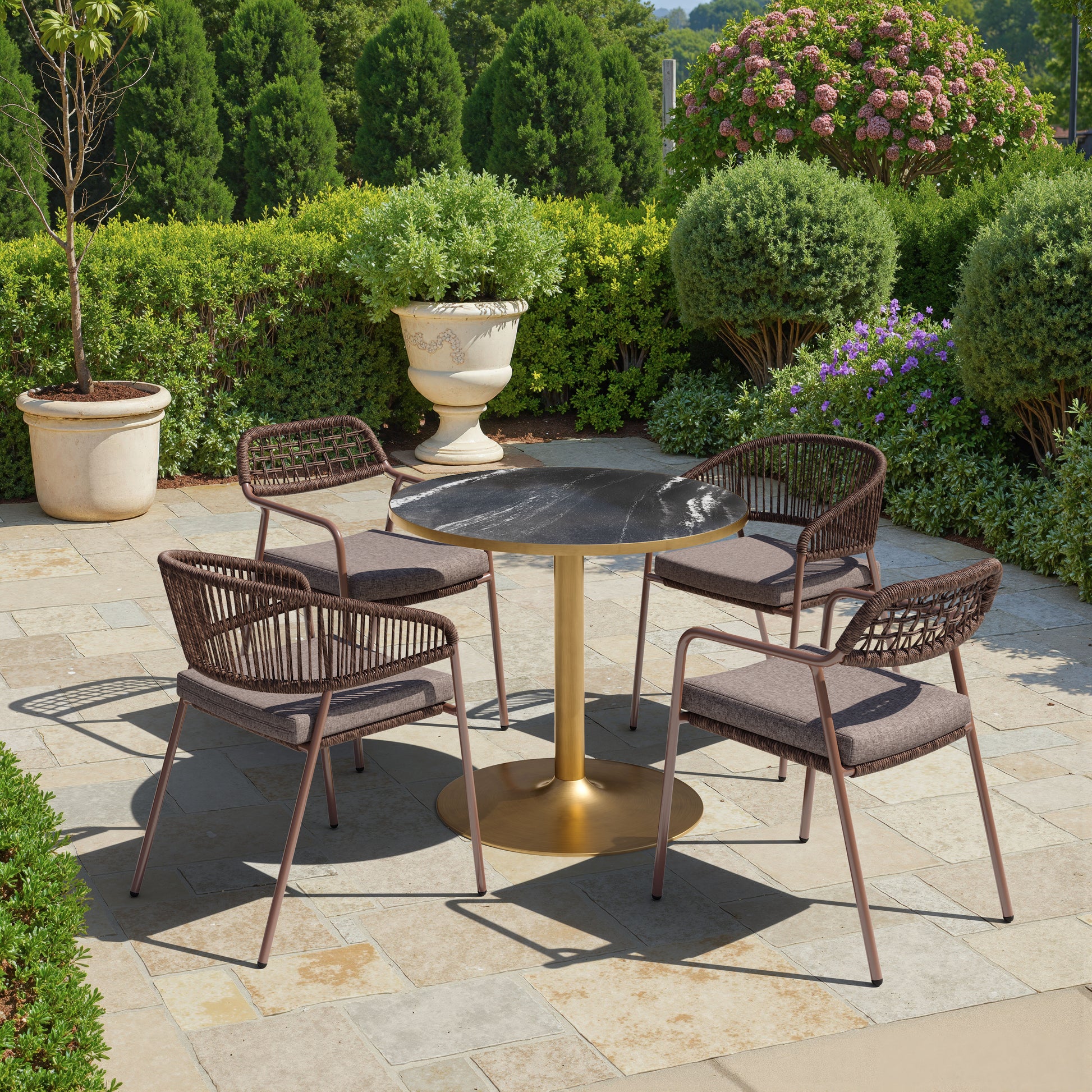 Batu Dining Table Black & Gold - 6