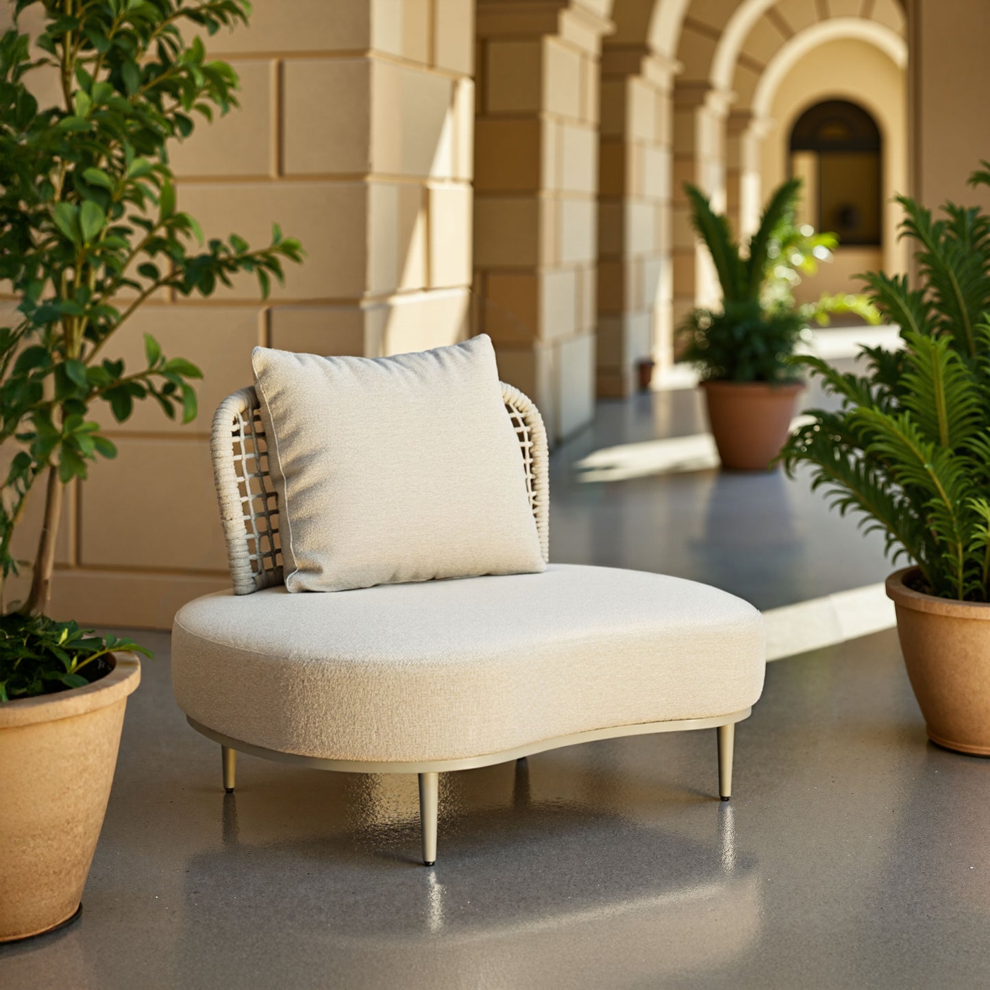 Ruhe Accent Chair Beige - 8
