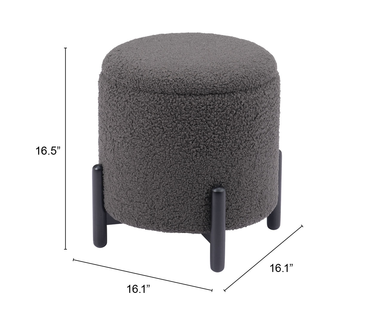 Calistoga Ottoman Dark Gray