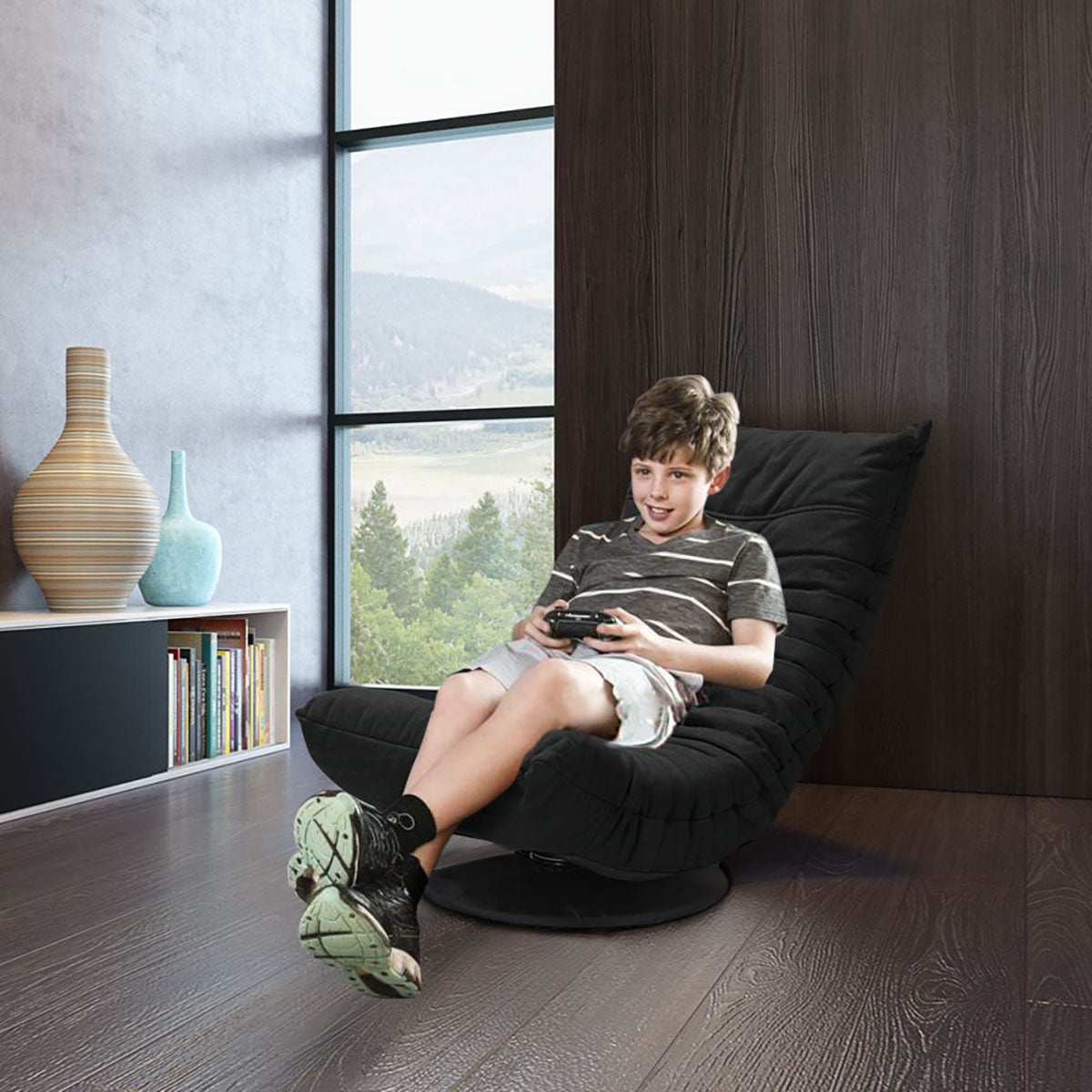 Down Low Swivel Chair Black