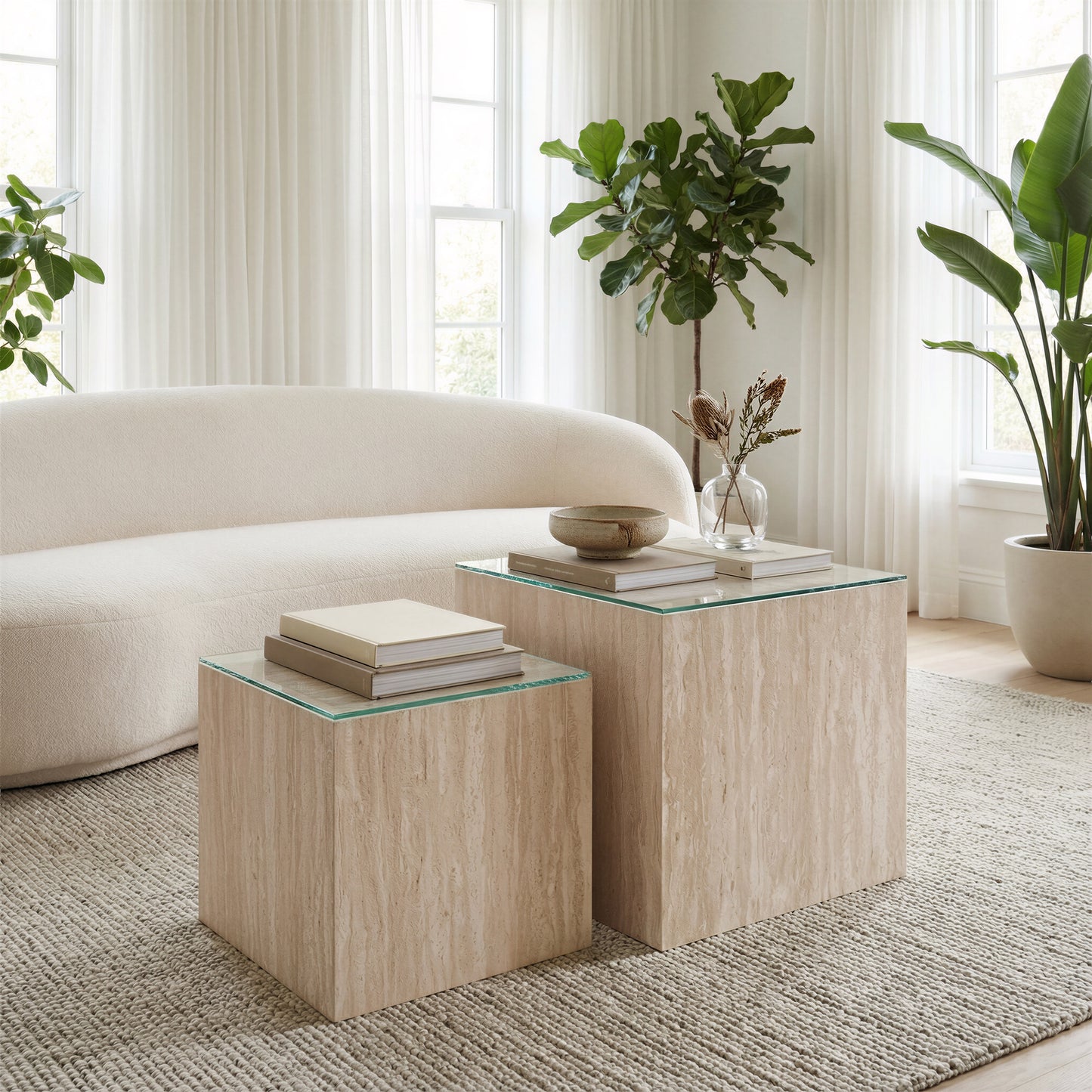 Cambro Coffee Table Set (2-Piece) Stone Beige - 6