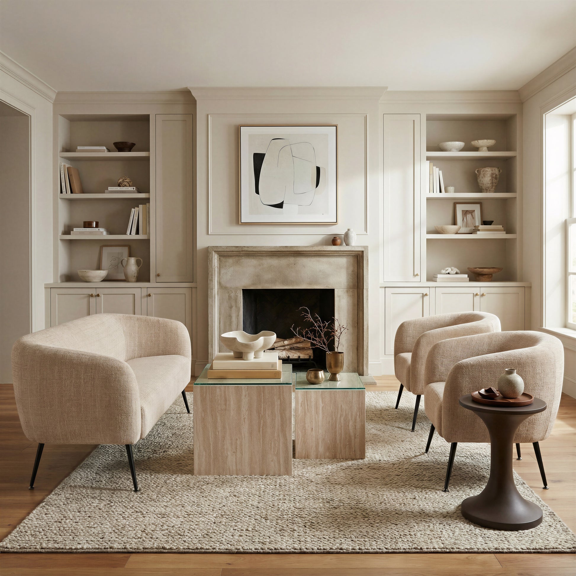 Racine Accent Chair Linen Beige - 9