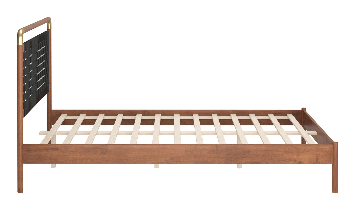 Netz Queen Bed Black & Walnut - 2