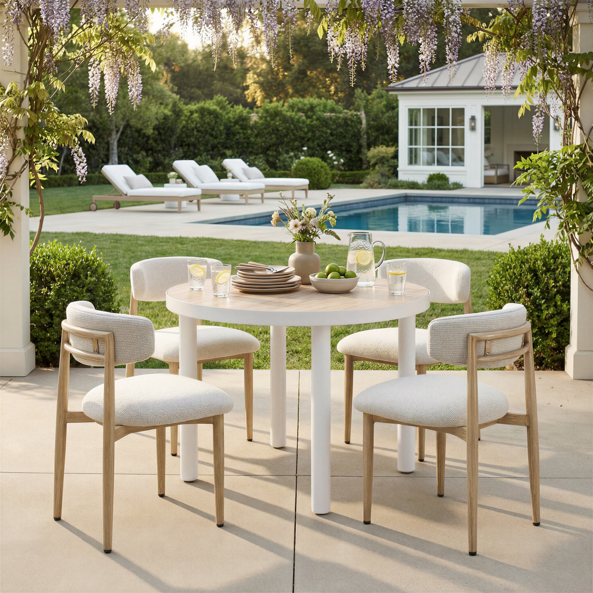 Bege Dining Chair White - 9
