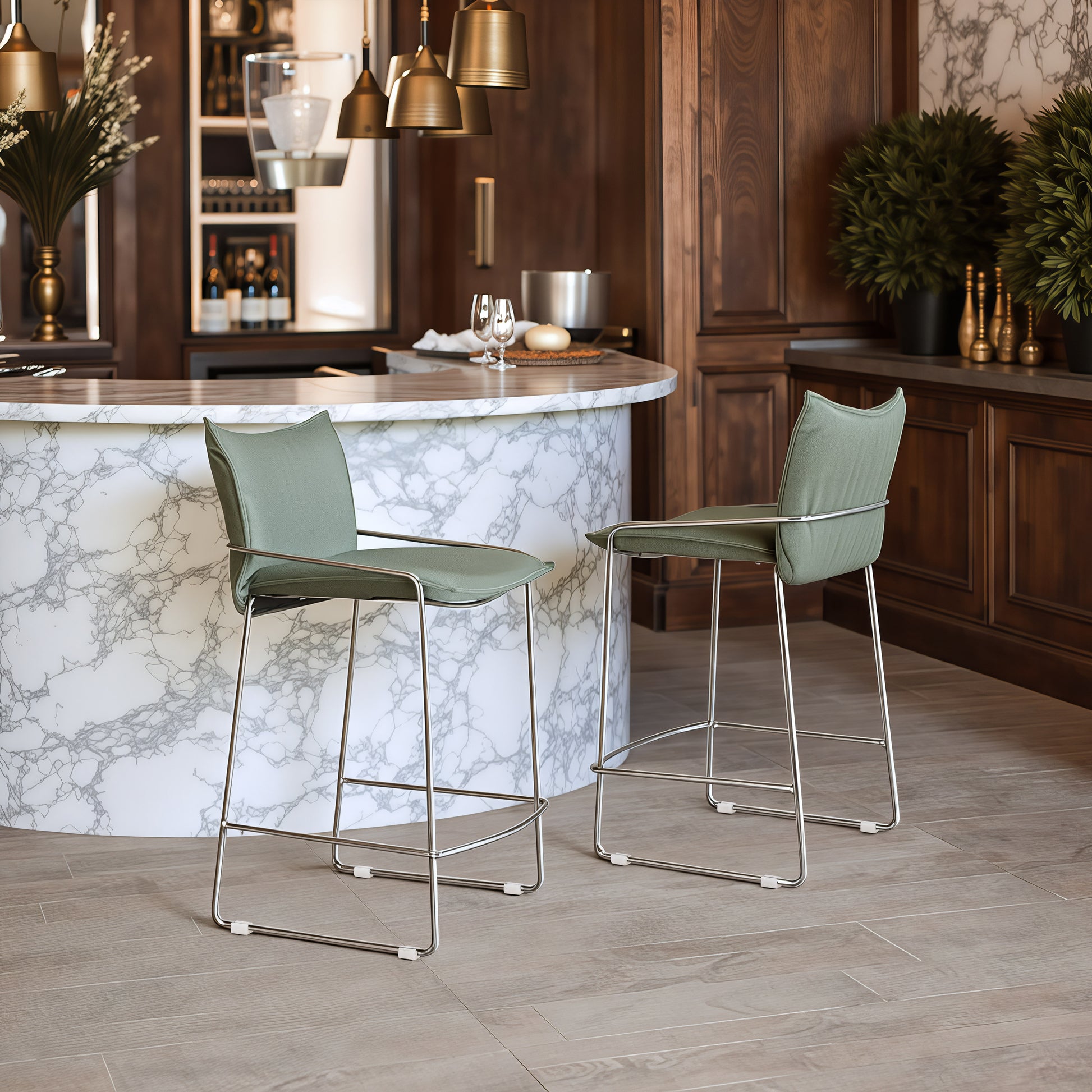 Pola Counter Stool Green - 8