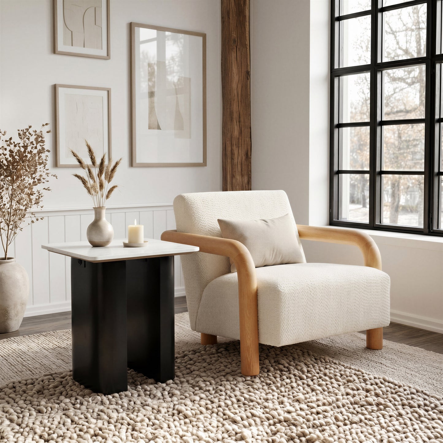 Subliem Accent Chair Cotton White - 10