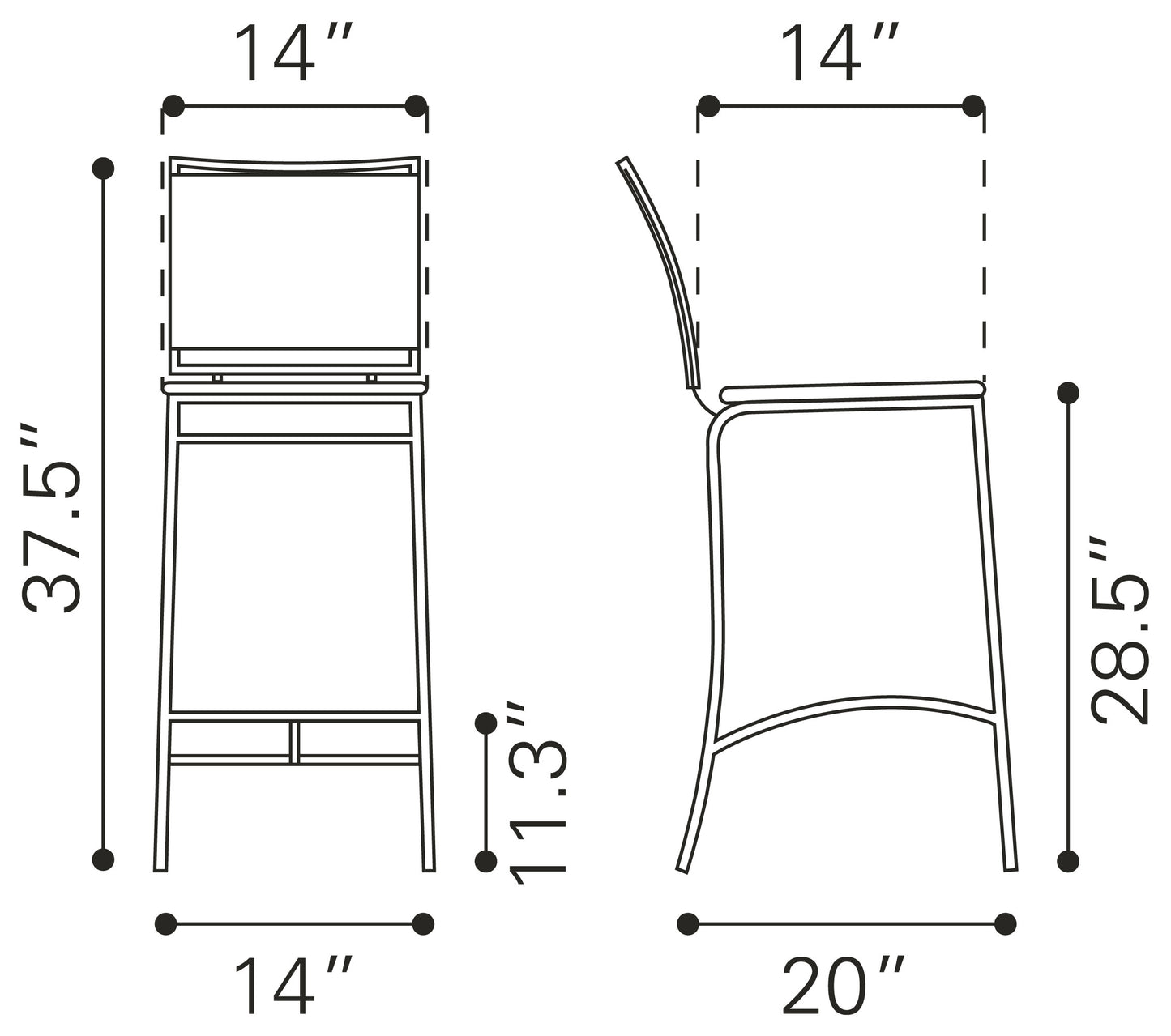 Soar Barstool (Set of 2) White