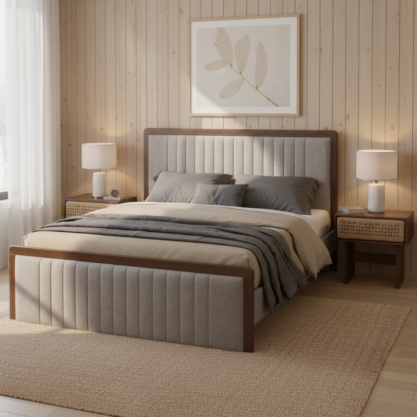 Amaria Nightstand Natural & Walnut - 11