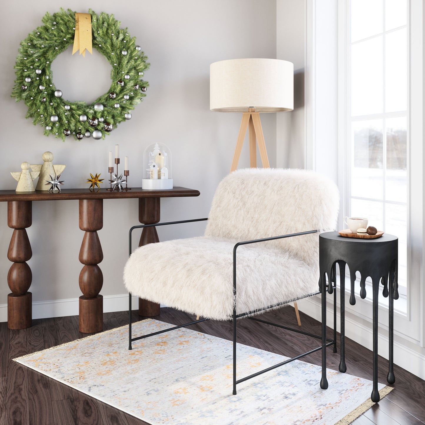 Pelut Accent Chair White - 8