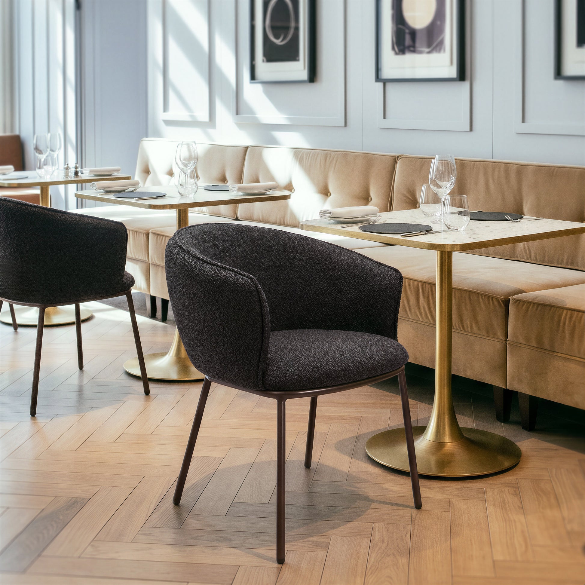 Essen Dining Chair Black & Bronze - 10