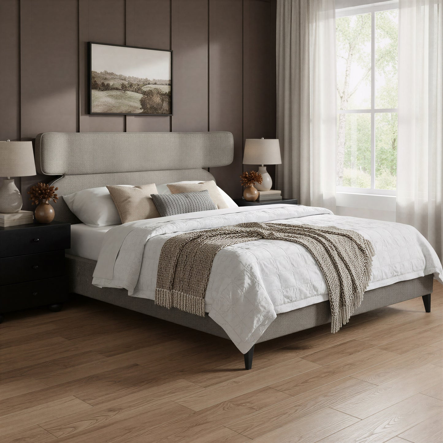 Dusa King Bed Olive Brown - 9