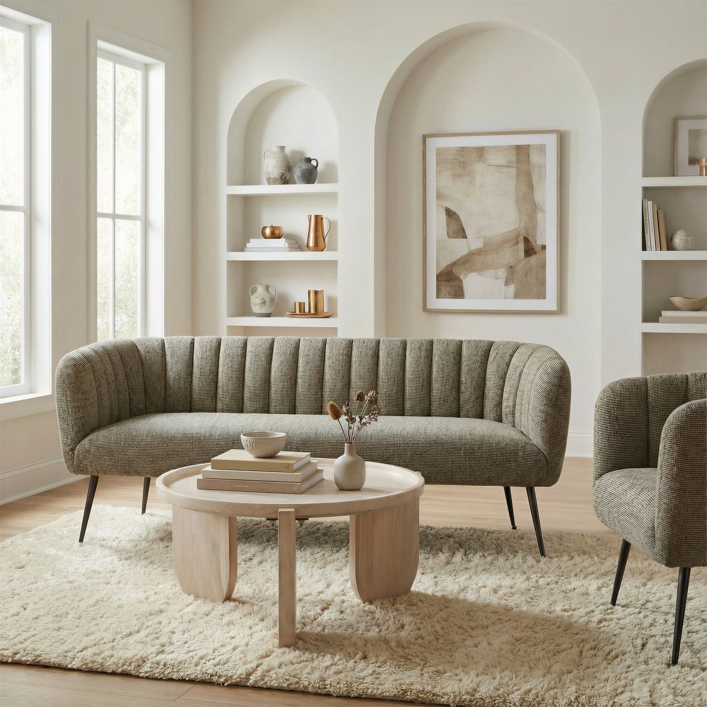 Deco Sofa Green Tweed - 7