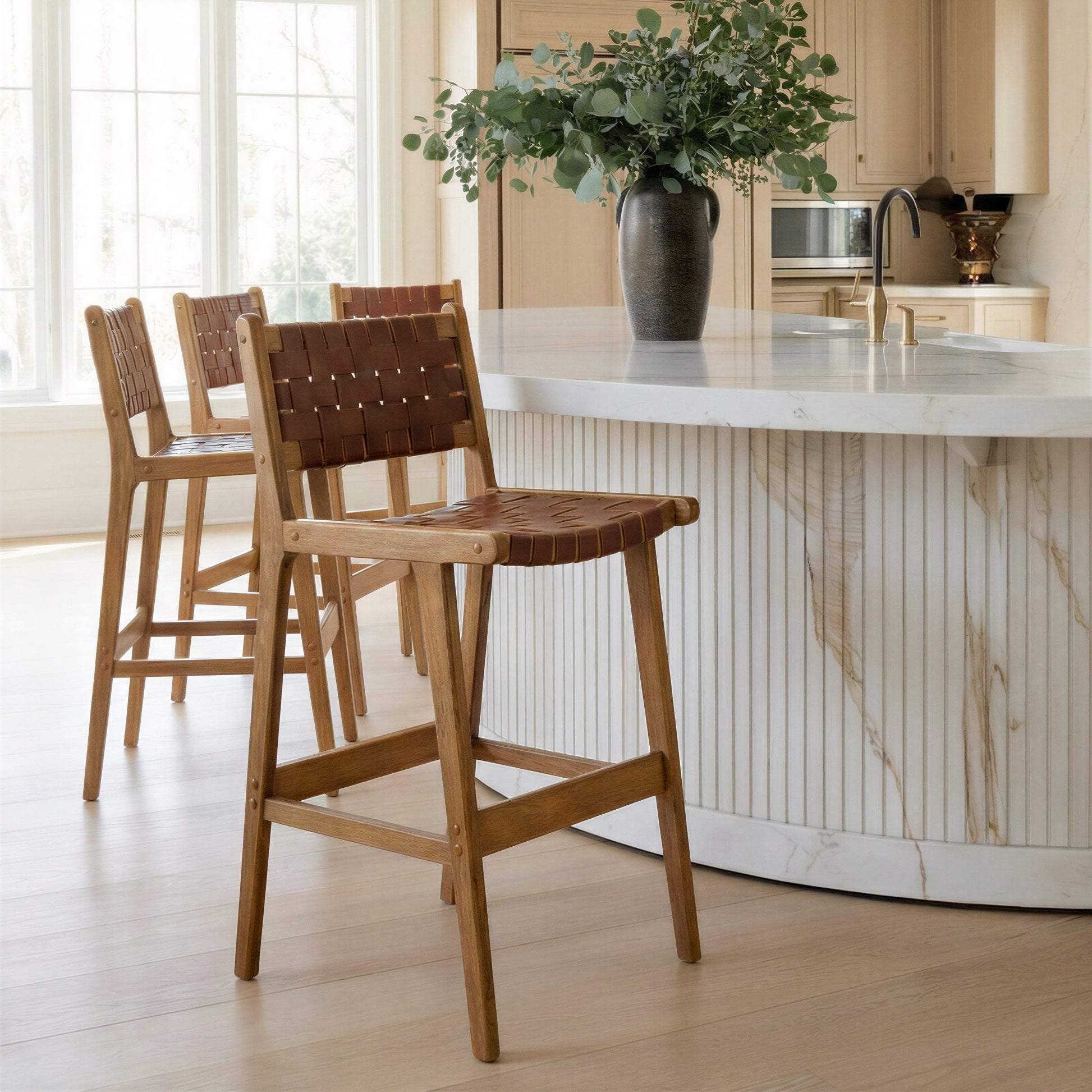 Feder Barstool (Set of 2) Brown - 8