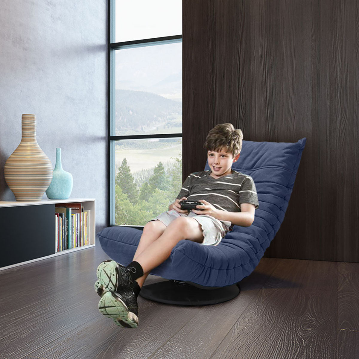Down Low Swivel Chair Blue