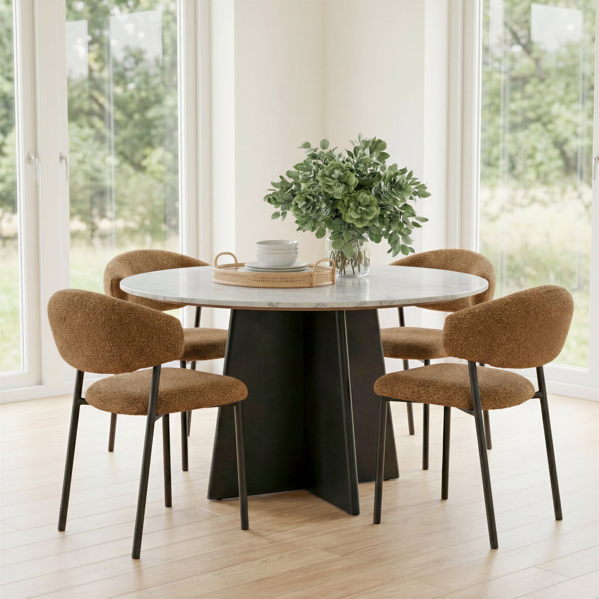 Strela Dining Table White & Black - 9