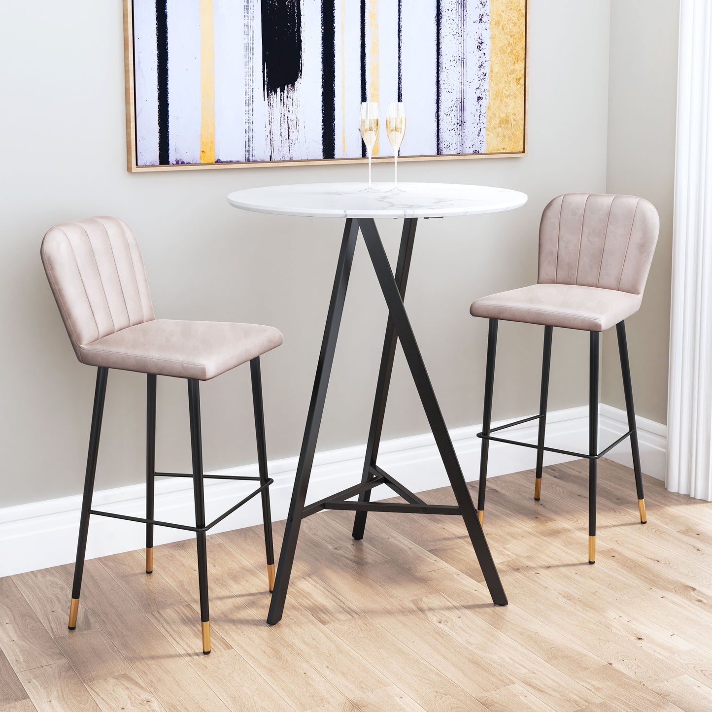 Manchester Barstool (Set of 2) Gray