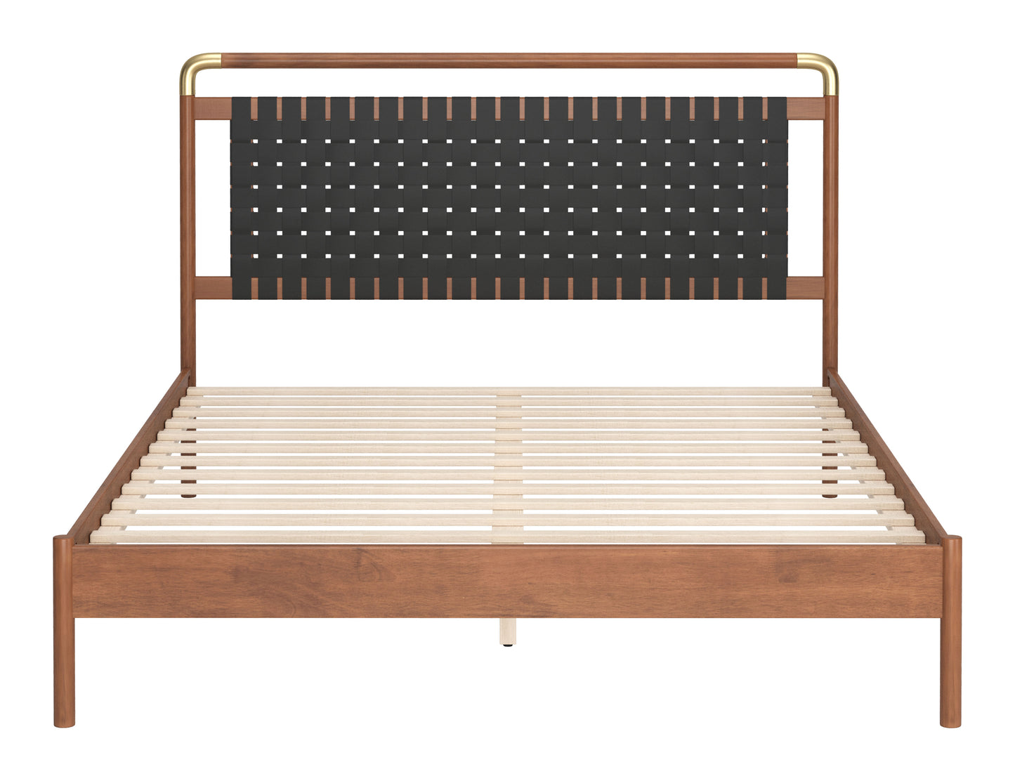 Netz Queen Bed Black & Walnut - 3