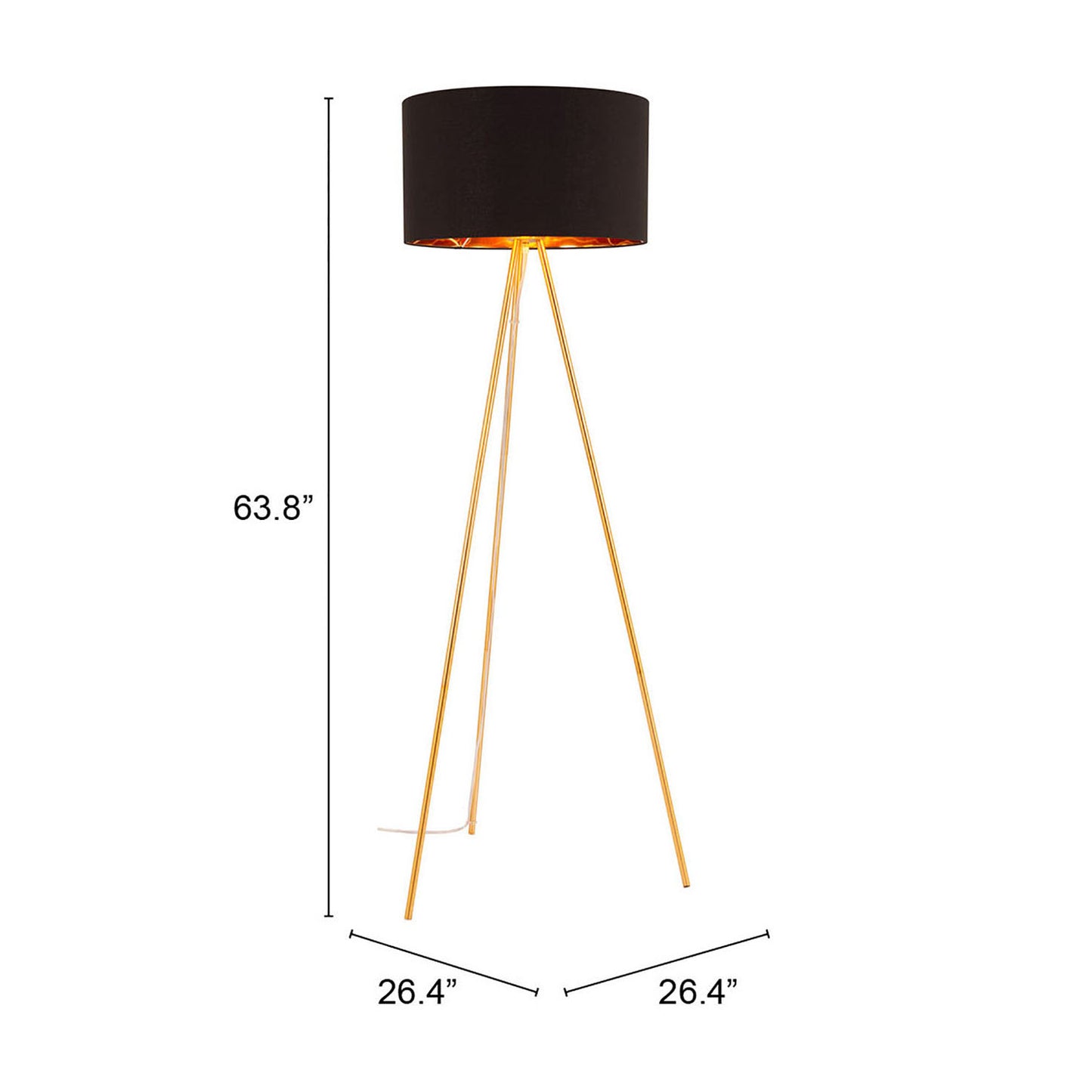 Mariel Floor Lamp Black & Gold