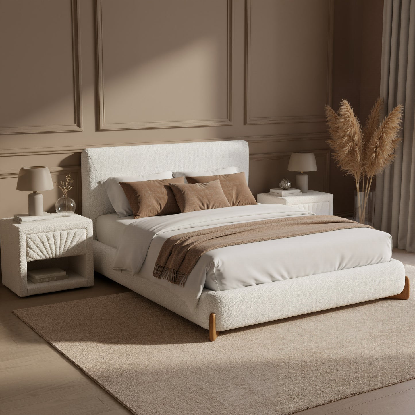 Baris Queen Bed Ivory - 8