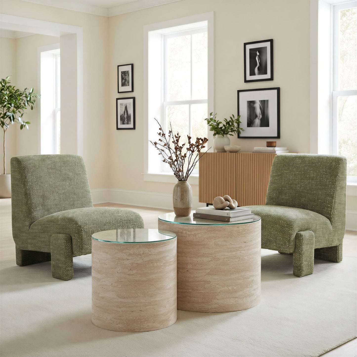 Carzo Coffee Table Set (2-Piece) Stone Beige - 6