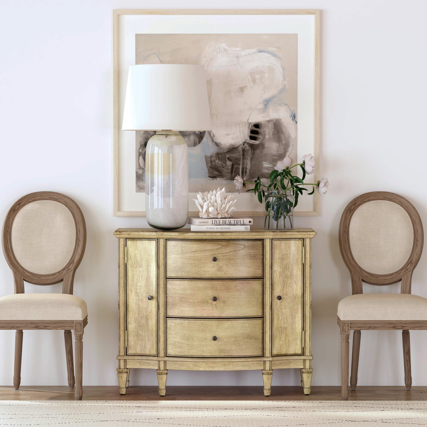Sheffield 3 Drawer 2 Drawer Accent Cabinet in Beige 0674424