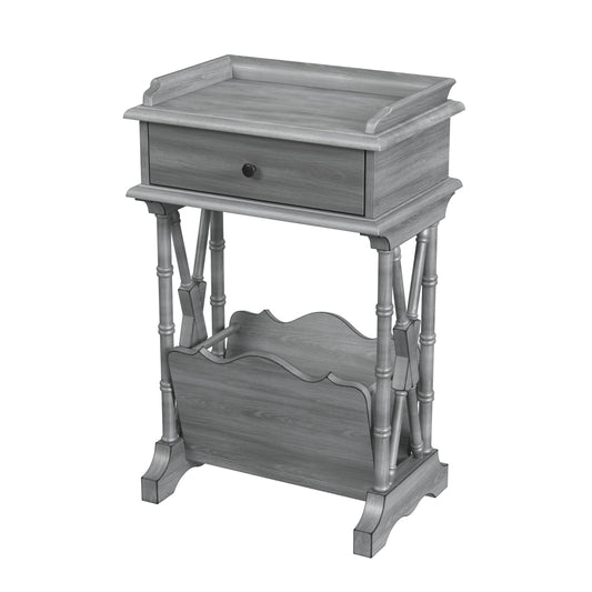 Cummings End Table with Storage in Gray  0999418