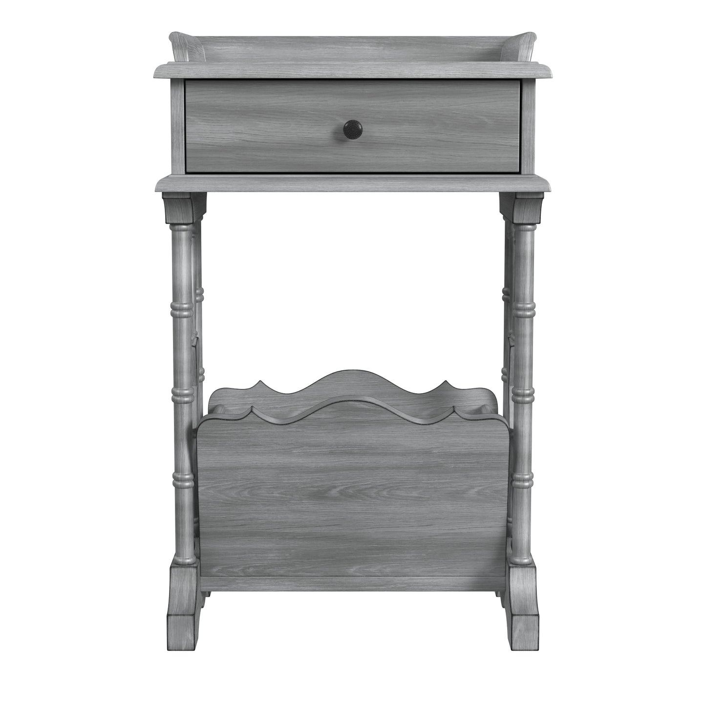 Cummings End Table with Storage in Gray  0999418