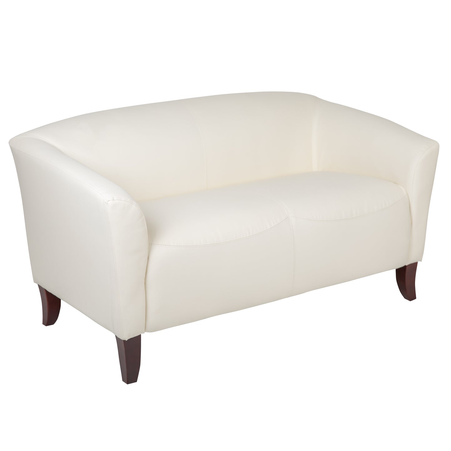 Ivory Leather Loveseat 111-2-WH-GG