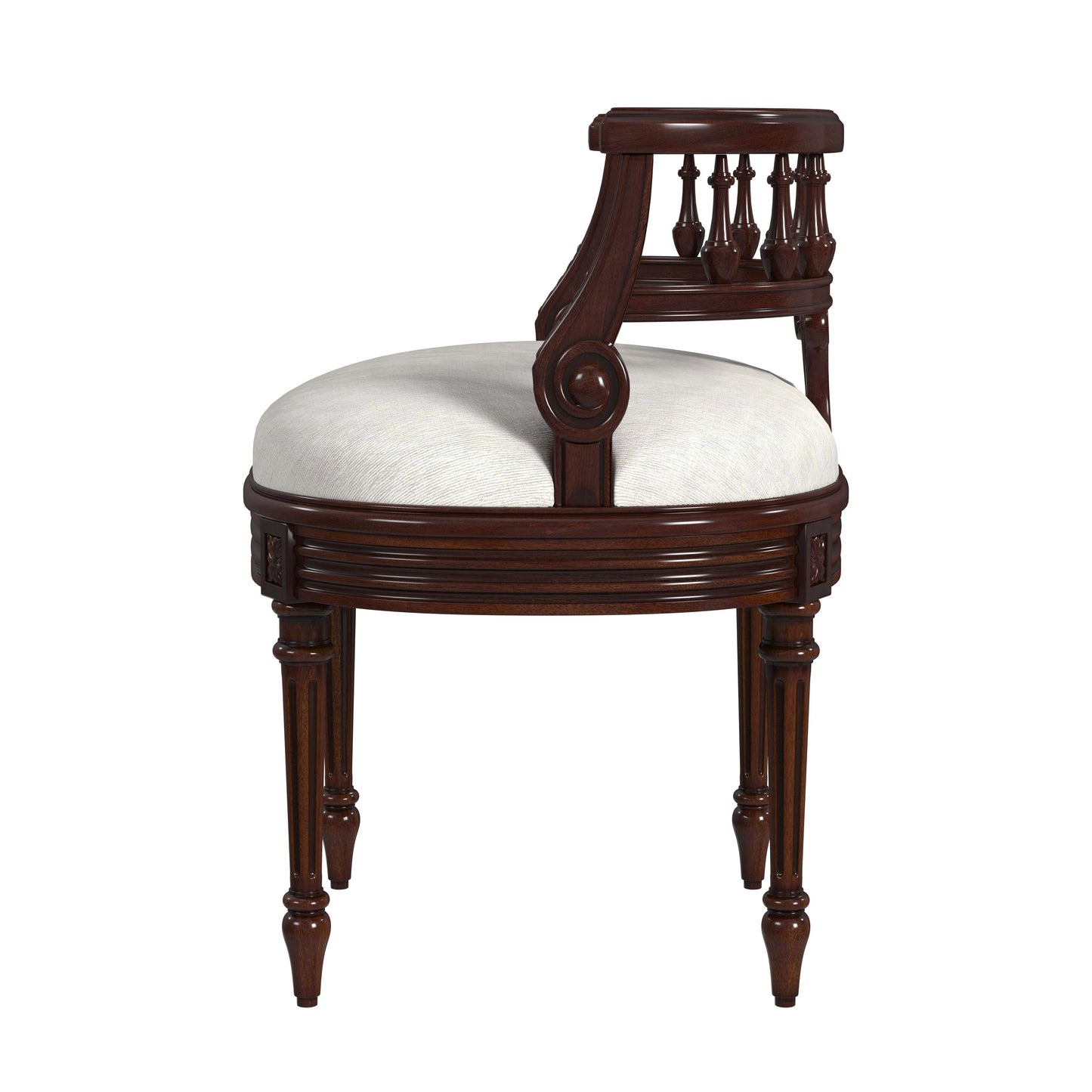 Hathaway Upholstered 22.5"W Vanity Seat in Medium Brown  1218024