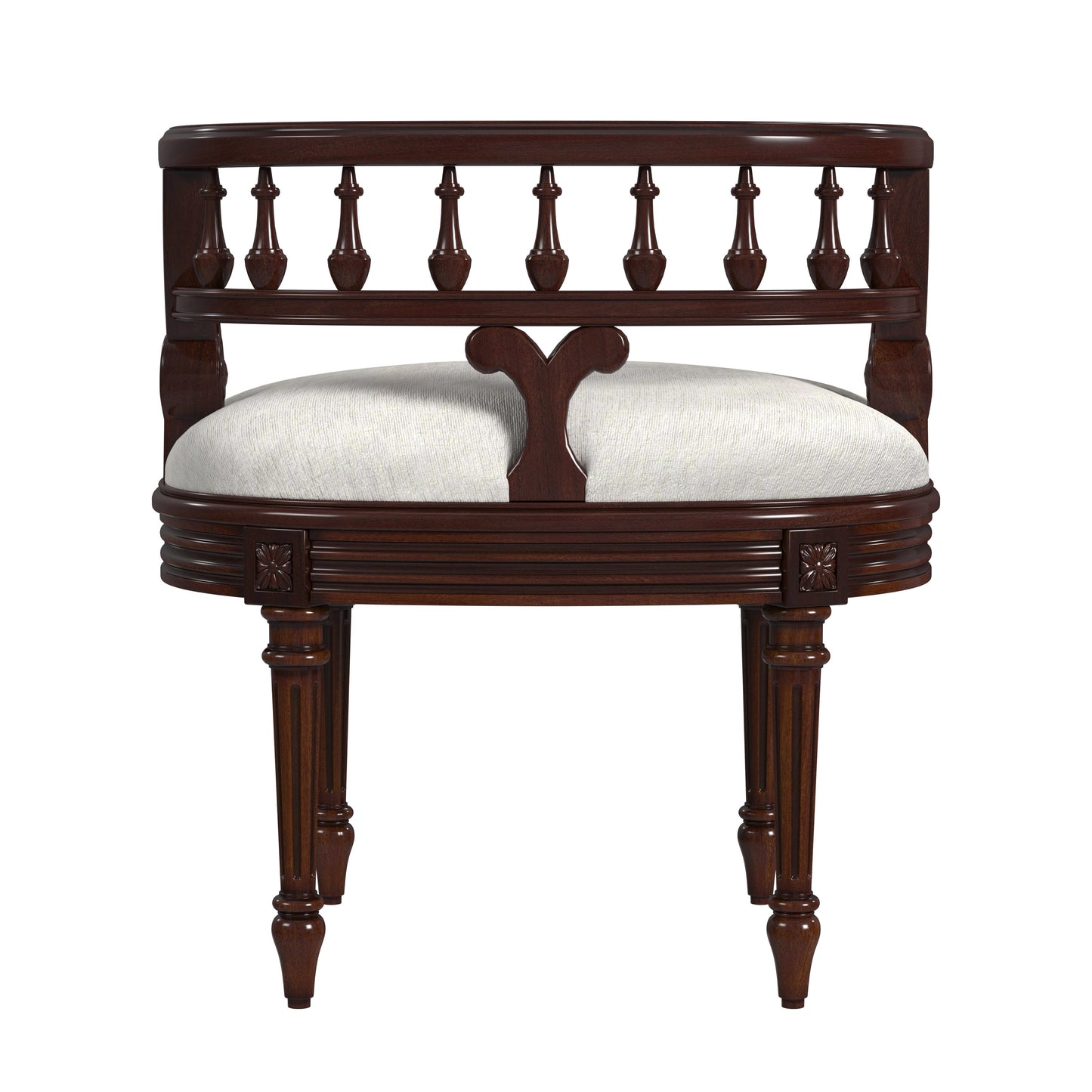 Hathaway Upholstered 22.5"W Vanity Seat in Medium Brown  1218024