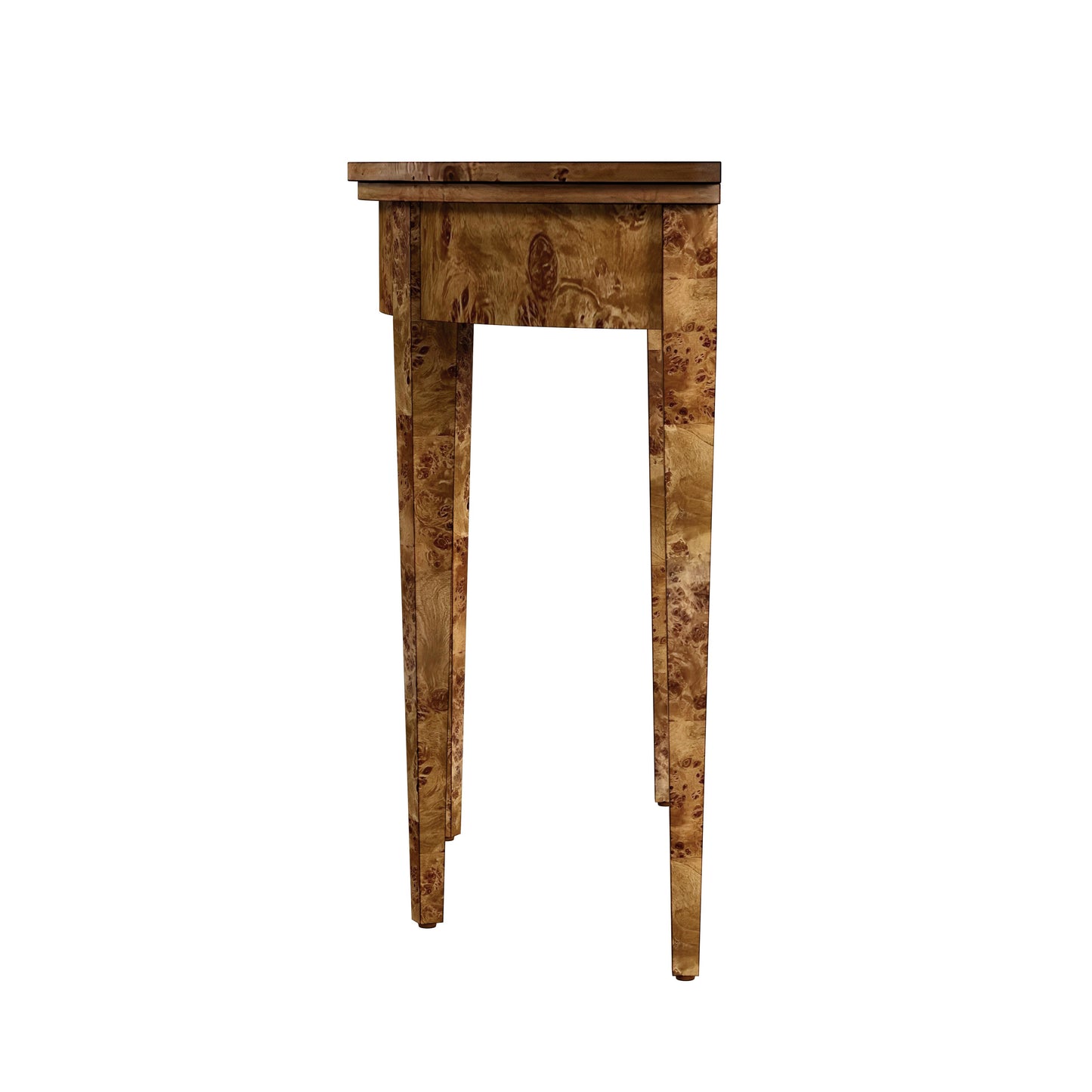 Hampton Demilune Traditional Burl 36" Console Table in Light Brown  1533442